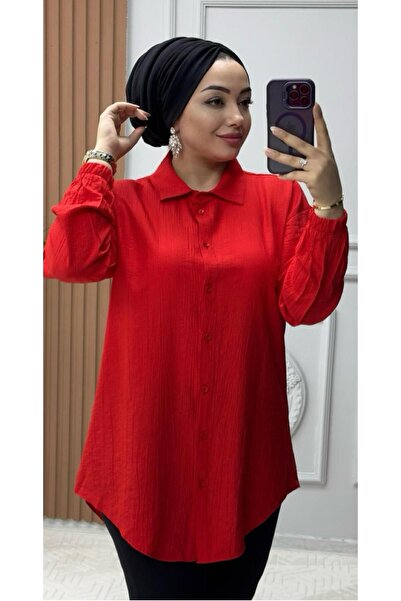 Ebrarengiz Moda ÇİLEK KETEN KADIN GÖMLEK