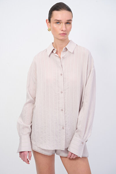 Love My Body Moda Tutkusu Çizgili Gömlek