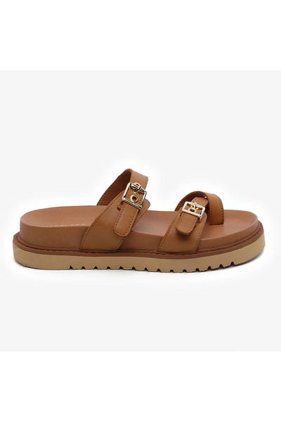 Greyder 59249 Tan Genuine Leather Women's Slippers