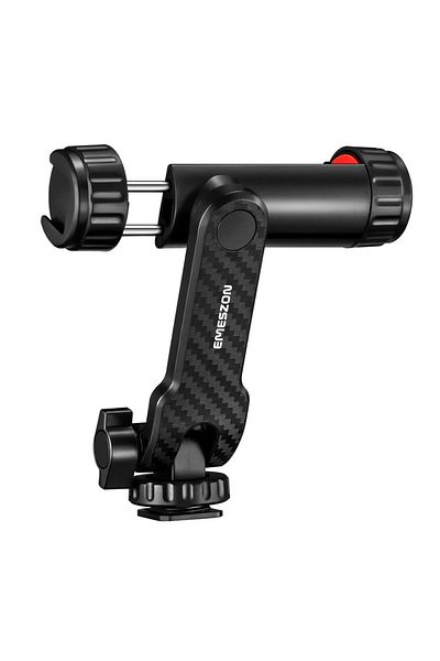 EMESZON Phone Holder with 1/4 Thread Cold Shoe Mount EMESZON®, Carbon Fiber model, for Phone fixation, black