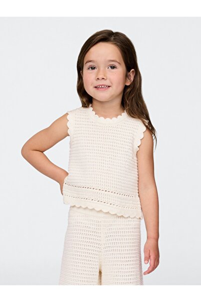 GAP Kız Bebek Bej Örgü Krokodil Bluz