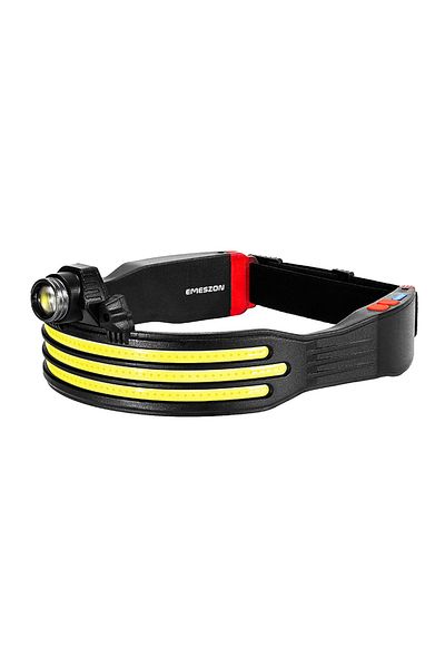 EMESZON COB LED headlamp, EMESZON® 30W 694-3, 30W, 3 COB LEDs, 1 LED spotlight, 2 STOP LEDs, Strobe, black