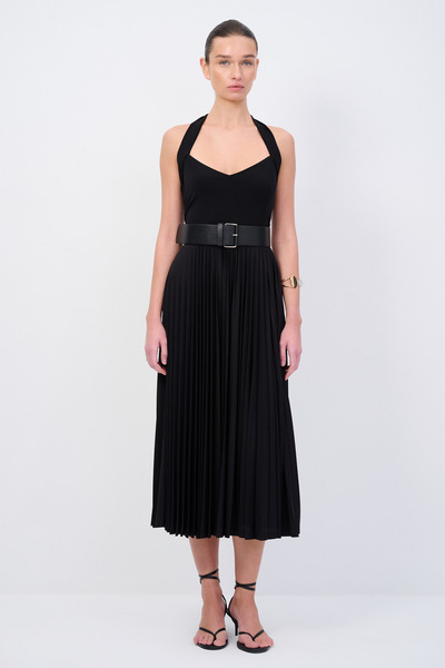 Love My Body Moda Tutkusu Kemerli Piliseli Örme Elbise