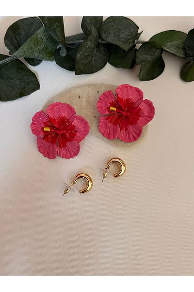 YENGEÇ Brand Model Flower Earrings