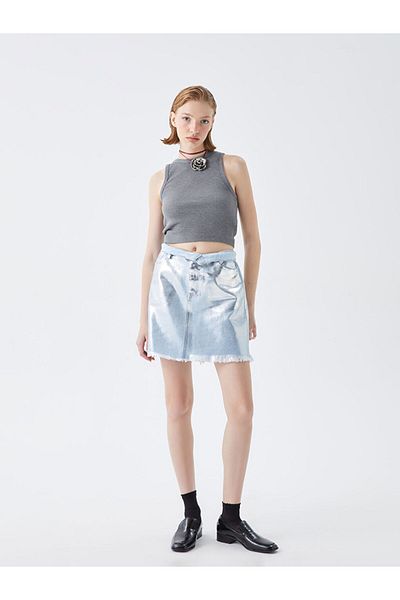 LC Waikiki New Season Women's Crew Neck Plain Crop - S4Be92Z8