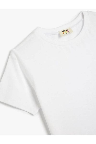 Koton Tricou de bază cu mânecă scurtă, bumbac, cu decolteu