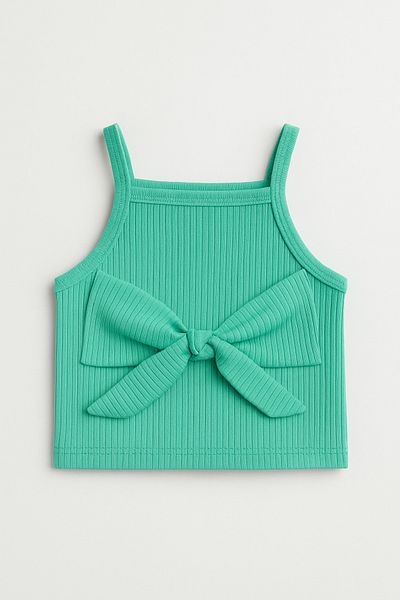 Magu Girl's Cotton Bow Detailed T-Shirt Crop