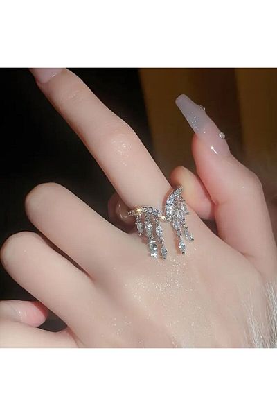 Dgt Luxury Zircon Detailed, Open, Pendant Ring