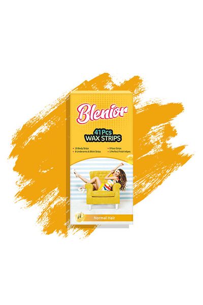 Blenior Cold wax depilatory strips for normal hair, 41 pcs, Blenior