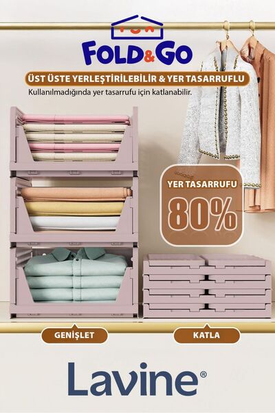 obido Lavine *3 Adet* Çok Amaçlı Kayar Raf Dolap Içi Kıyafet Ve Ev Aksesuarı Düzenleyici ”pudra”