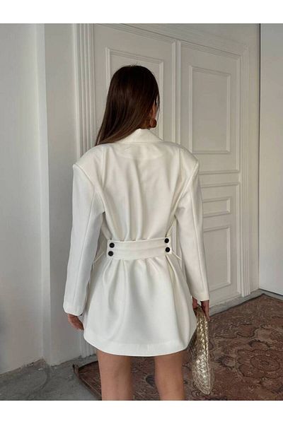 MAXMOOR Noah Bel Oturtmali Skirt Jacket White Suit