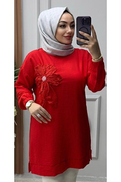 Ebrarengiz Moda SARDUNYA ÇİLEK KETEN KADIN GÖMLEK