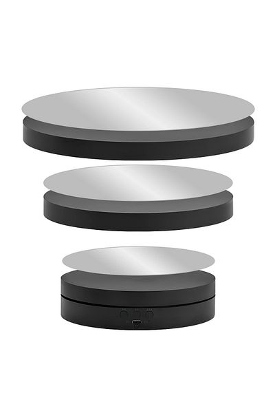 EMESZON 360 Electronic Photo Video Rotary Table EMESZON® RT3601 Mirror Reflection 3 in 1 Rotary Stand, Black