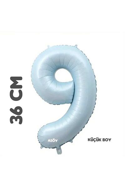asöy 9 Foil Balloons Number Balloons 36 cm Small Size Blue Green 9 Year Old Balloon Birthday Party Supplies