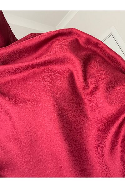 Lavena scarfs Şal Jacquard cu model floral din seria Papatya - Roşu Claret