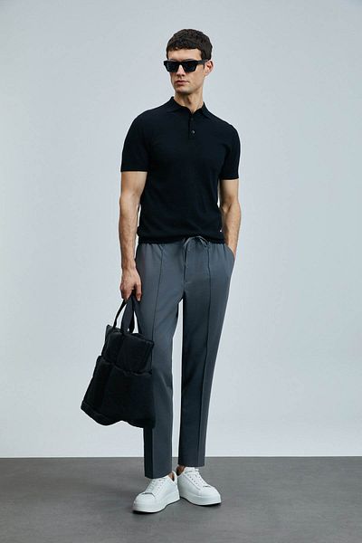 Lufian Мъжки панталон Simon Anthracite 111190337