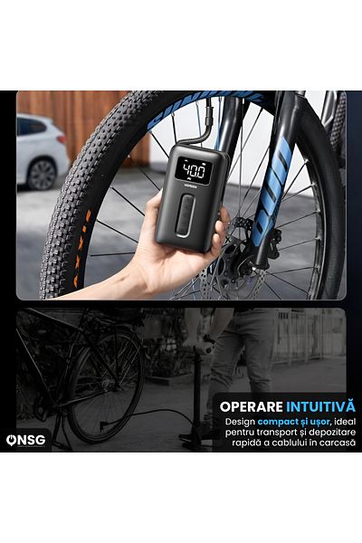 Ugreen Compresor de aer portabil pentru mașină cu baterie reîncărcabilă de 5000 mAh