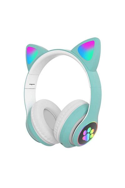 SIKS Foldable Wireless Headphones, Cat Ears, Bluetooth 5.0, Handsfree, HiFi, Bass Stereo, LED, TF