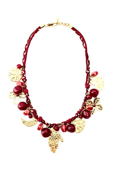 Butik قلادة تيري بورجوندي