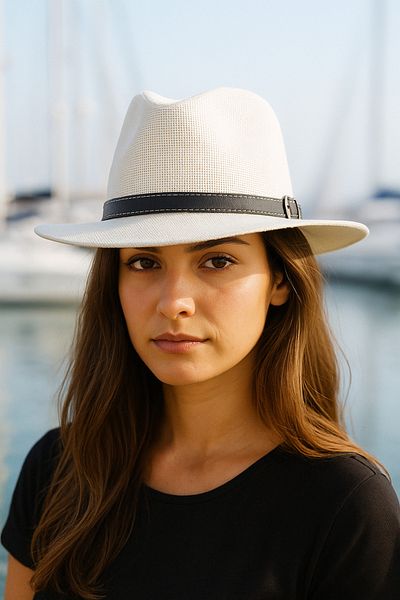 LAGRANZE Belt Detailed Straw Women's Cowboy Hat 60cm.