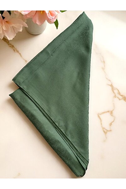 Lavena scarfs Σάλι ζακάρ με λουλουδάτο σχέδιο σειράς Papatya - Πράσινο σκούρο μέντα