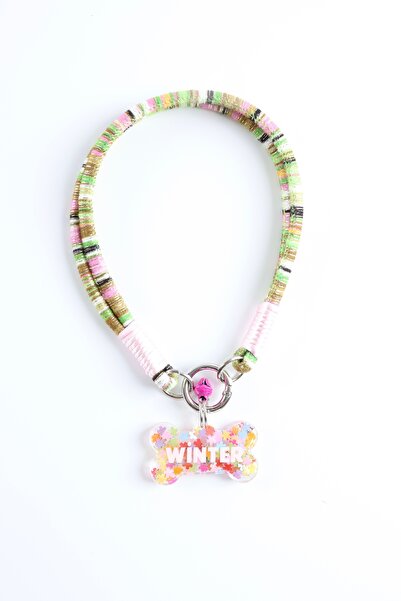 Winla Paws Evcil Hayvan Kedi Köpek Halka Uçlu Renkli El Yapımı Boyun Tasma