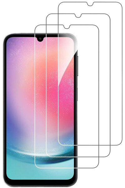 CEPSTOK Samsung Galaxy A24 Kırılmaz Cam 3 Adet Temperli Şeffaf Ekran Koruyucu...