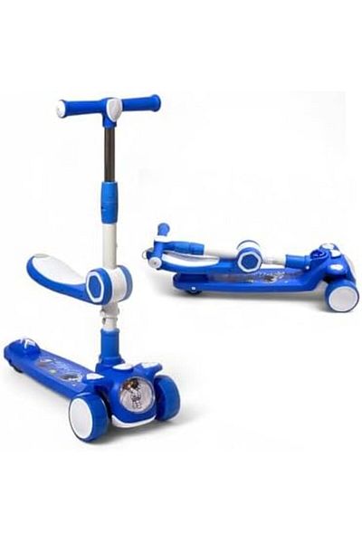 ALBADER Manual Scooter, 3 in 1 Kick Scooter Scooter, Handlebars Skate Style Scooter Removable Seat