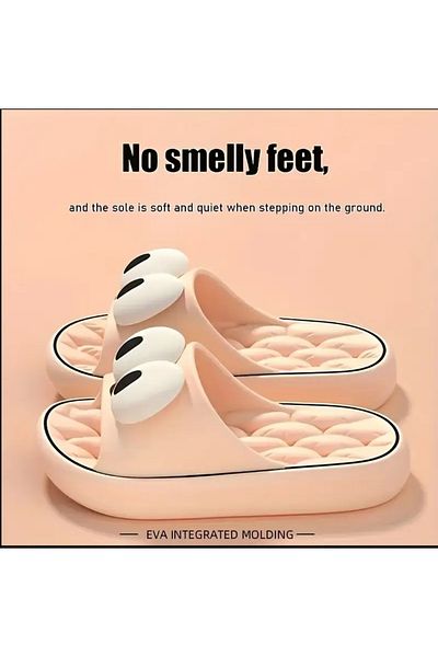 ORGANICYOU Fuzhou Unisex Cartoon Eye Design Eva Anti-Slip Slippers - No Odor Lightweight Comfort