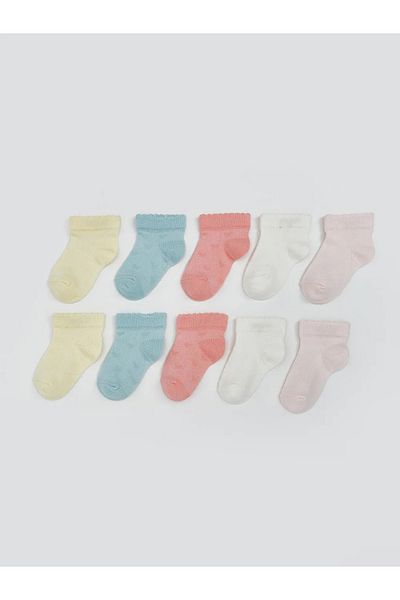 LC Waikiki Lcw baby pink basic girl baby booties socks 10-pack