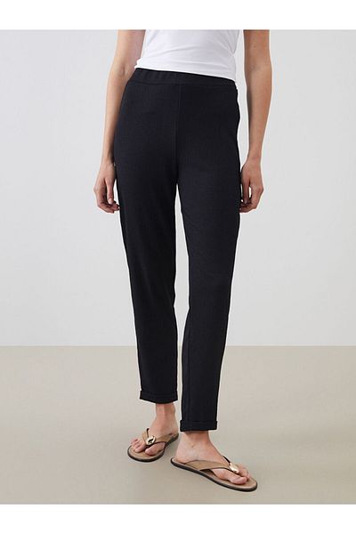LC Waikiki Lcw Elastic Waist Carrot Cut Textured Women's Trousers New Season