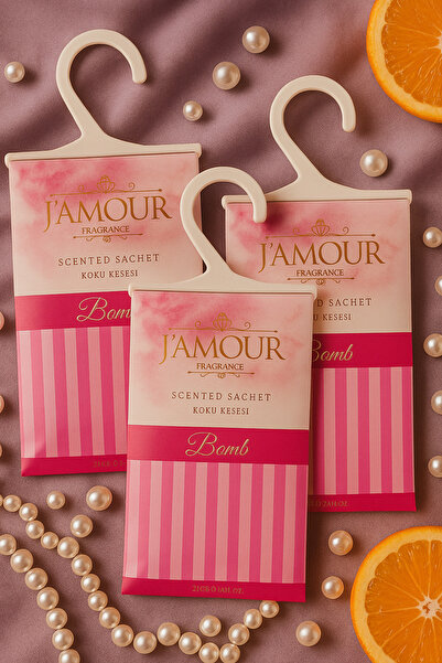 J'AMOUR EAU DE PARFUME 3'lü Paket Bomb Askılı Dolap ve Çekmece Kokusu