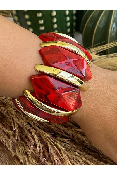 Lucios Thick Vip Bracelet with Natural Stone Look