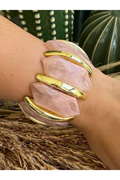 Lucios Thick Vip Bracelet with Natural Stone Look