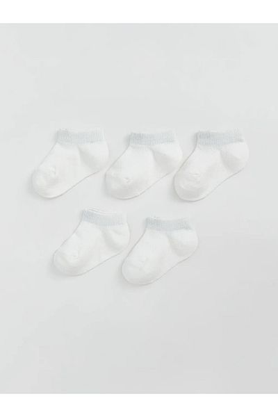 LC Waikiki Lcw Baby White Basic Baby Boy Booties Socks 5 Pcs