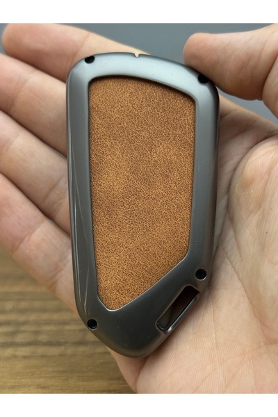 Luxe Aksesuarr Volkswagen - Skosa - Seat- Smart 3 Butoane Protecție Cheie Telecomandă Carcasă metalică Piele Maro