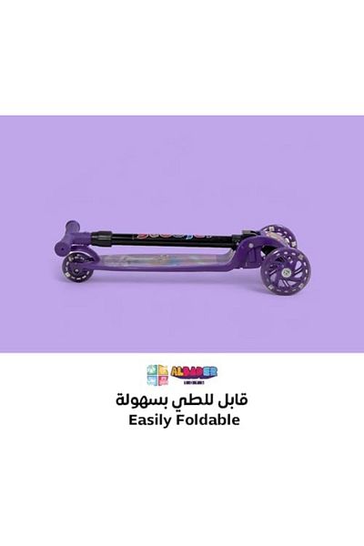 ALBADER Scooter , 3 Wheel Scooter with & Handle & Extra-Wide LED Skate Scooter, Lightweight Scooter