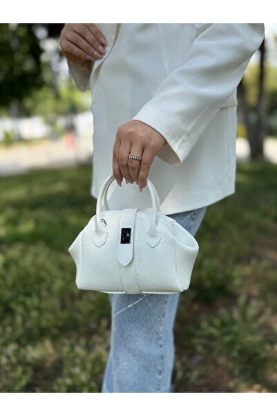 DEV 3 ADAM NÇS Біла міні-сумка для рук і плеча для жінок - Мінімалістична елегантність (Ширина: 18 ~ Висота: 13)
