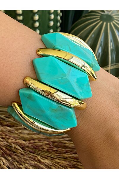 Lucios Thick Vip Bracelet with Natural Stone Look