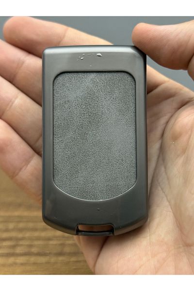 Luxe Aksesuarr Volvo Xc40 Xc90 Xc70 S60 S80 S90 C30 V70 V903 Buttoned Protection Key Controller Metal Case Leather Gray