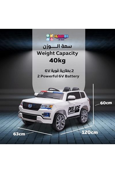 ALBADER Electric Ride On Car Police Ford with 2 Motors, 3 Speeds, Remote Contro, Kids Car