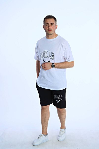 eg38 Bulls Printed Shorts Suit White