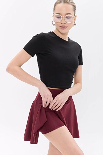 bigiyin Etekli Taytlı Mayo Etekli Şort Mayo Kadın Şortlu Etek Dalgıç Kumaş Sporcu Etekli Şort Deniz Şortu