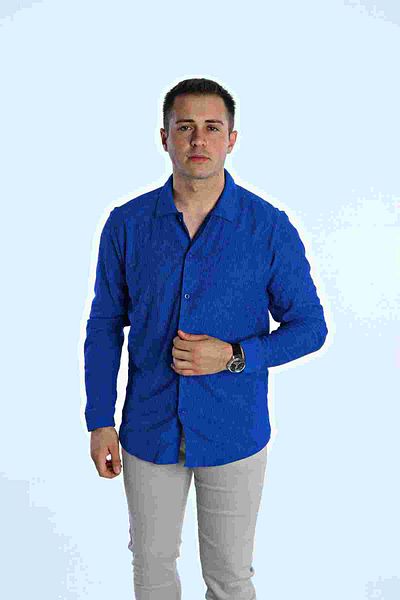 eg38 Dnt Μακρυμάνικο Πουκάμισο Saks Blue