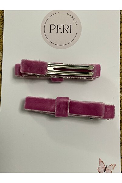 MADE BY PERİ Velvet Mini Bow Snap Hair Clip Set of 2.