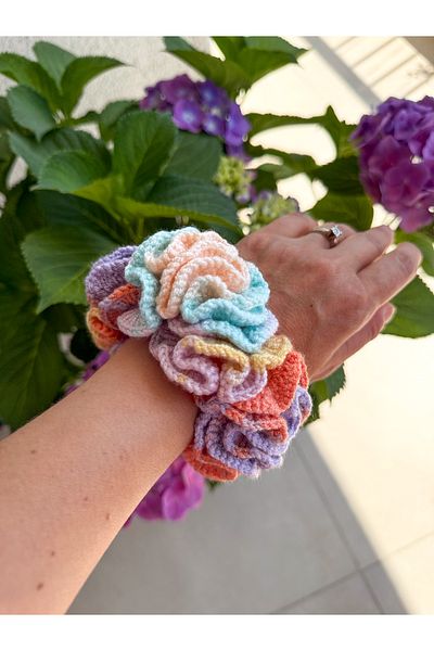 PURPLE'S BİR TUTAM MUTLULUK 100% Handcrafted Soft Colored Lettuce Baby Kids Women's Rubber Buckle // Scrunchies // Bagel Buckle