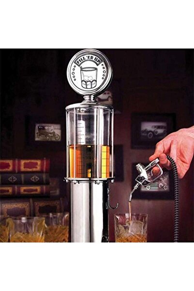 SIKS Beverage Dispenser, Gasoline Pump Shape, Hose Dispenser, Capacity 950 ml, White/Silver