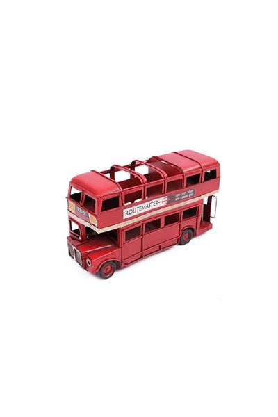 hediyeconcepti Decorative Metal Car London Bus Pen Holder Ornaments Home Living Room Tv Cabinet Office Decoration
