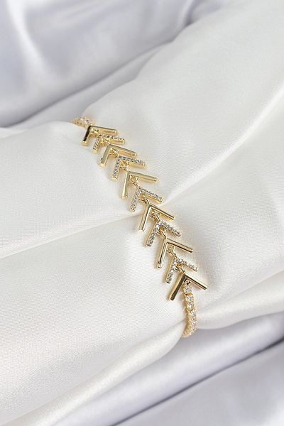 NEZADE STORE Brass Gold Color Zircon Stone Fish Scale Women's Bracelet - Lisinya
