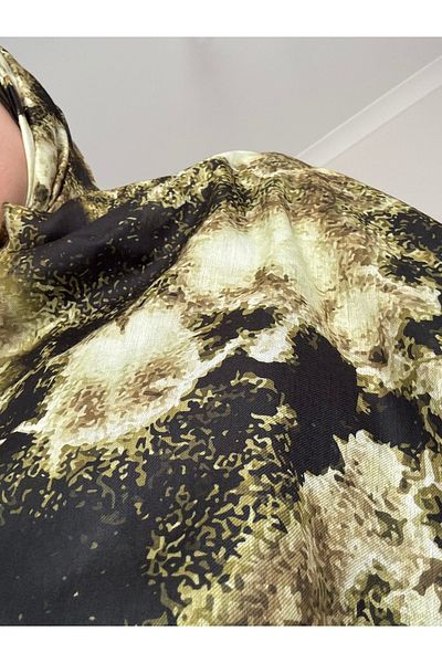 Lavena scarfs Bohemian Series Bohemian Pattern Cotton Digital Soft Shawl - Khaki